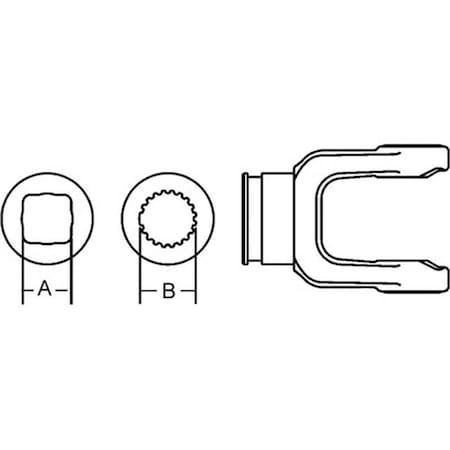 Aftermarket Shaft Weld Yoke w Bearing Groove A-300-3500-AI